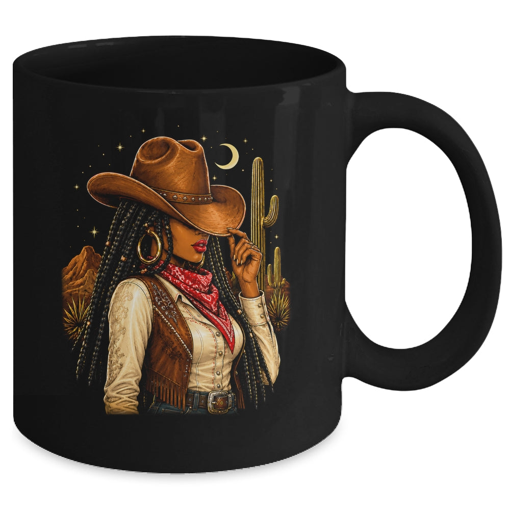 Cowgirl Afro Western Country Rodeo Melanin African American Mug | siriusteestore