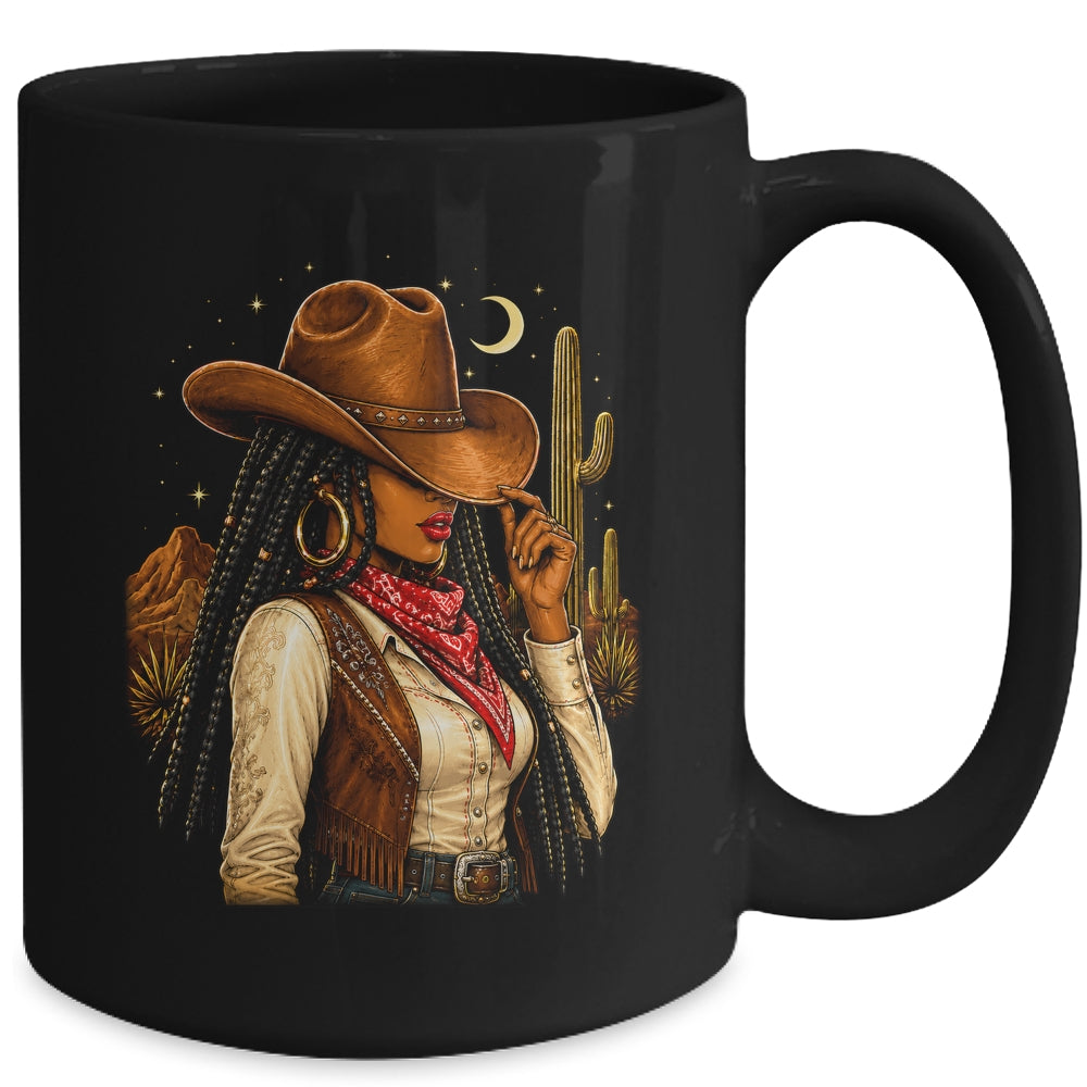 Cowgirl Afro Western Country Rodeo Melanin African American Mug | siriusteestore
