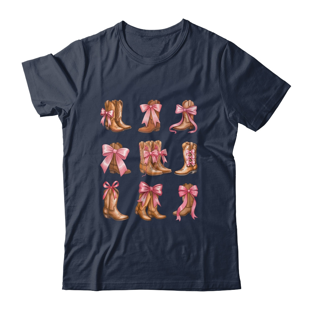 Cowgirl Boots Coquette Aesthetic And Pink Bows Women Girls Shirt & Tank Top | siriusteestore