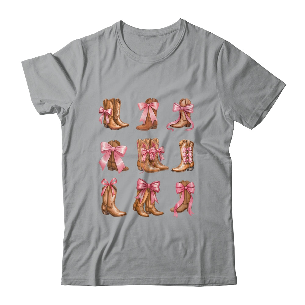 Cowgirl Boots Coquette Aesthetic And Pink Bows Women Girls Shirt & Tank Top | siriusteestore