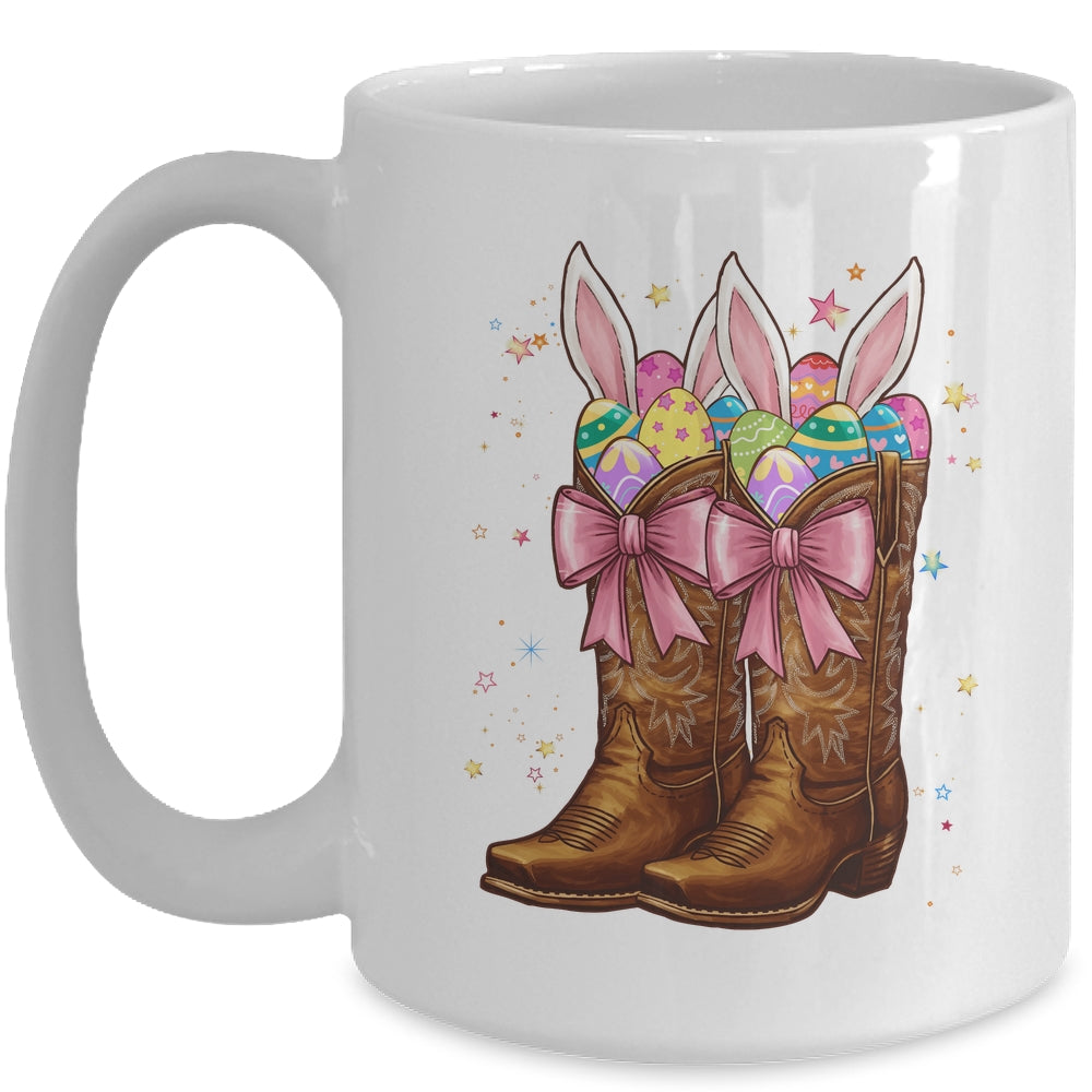 Cowgirl Boots Easter Western Happy Coquette Easter Bunny Mug | siriusteestore