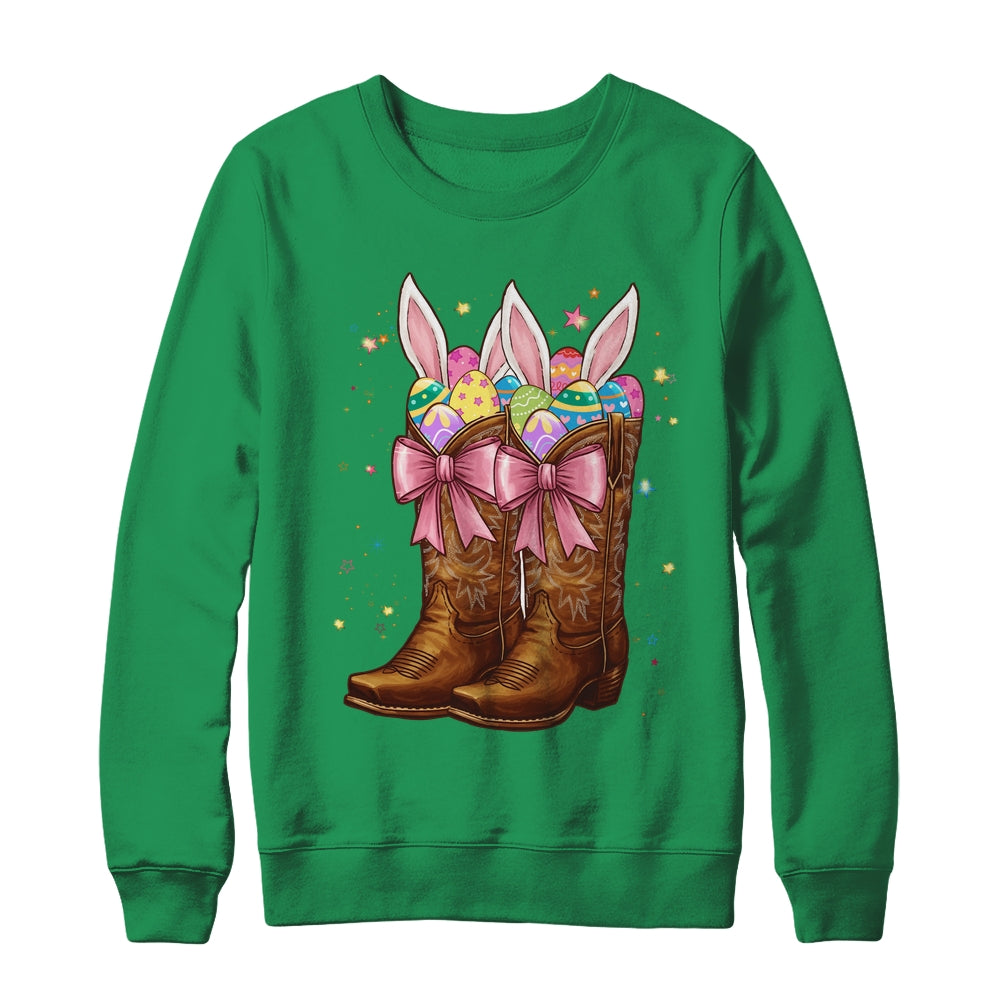Cowgirl Boots Easter Western Happy Coquette Easter Bunny Shirt & Sweatshirt | siriusteestore