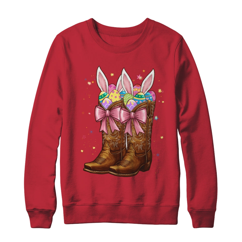 Cowgirl Boots Easter Western Happy Coquette Easter Bunny Shirt & Sweatshirt | siriusteestore
