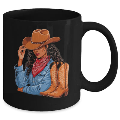Cowgirl Western Boots Afro Western Melanin Black African Mug | siriusteestore