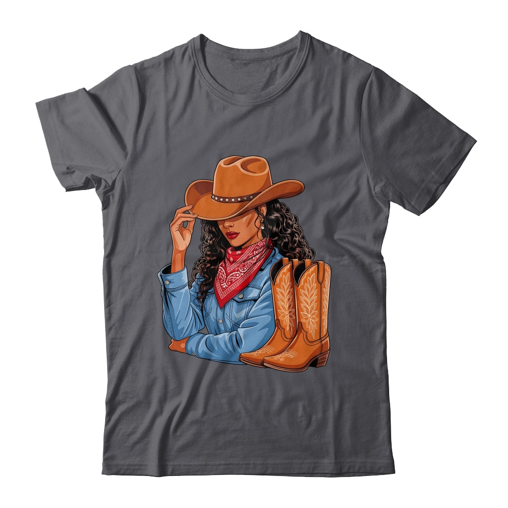 Cowgirl Western Boots Afro Western Melanin Black African Shirt & Tank Top | siriusteestore