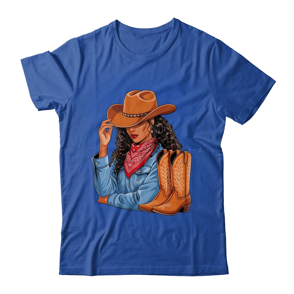 Cowgirl Western Boots Afro Western Melanin Black African Shirt & Tank Top | siriusteestore