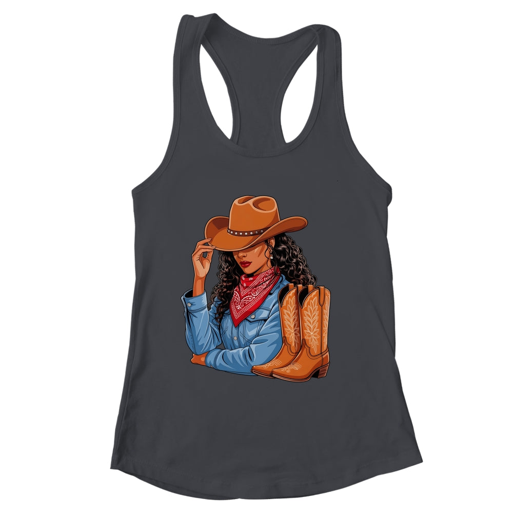 Cowgirl Western Boots Afro Western Melanin Black African Shirt & Tank Top | siriusteestore