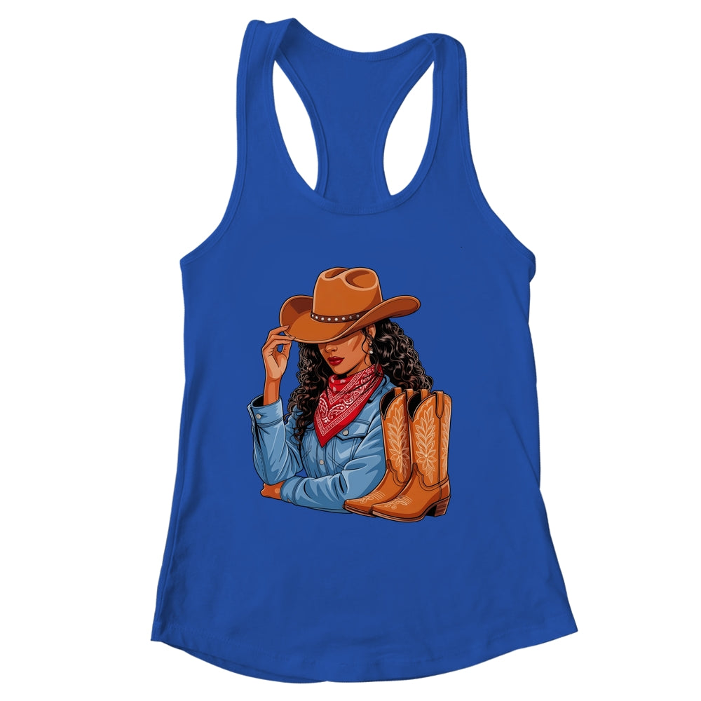 Cowgirl Western Boots Afro Western Melanin Black African Shirt & Tank Top | siriusteestore