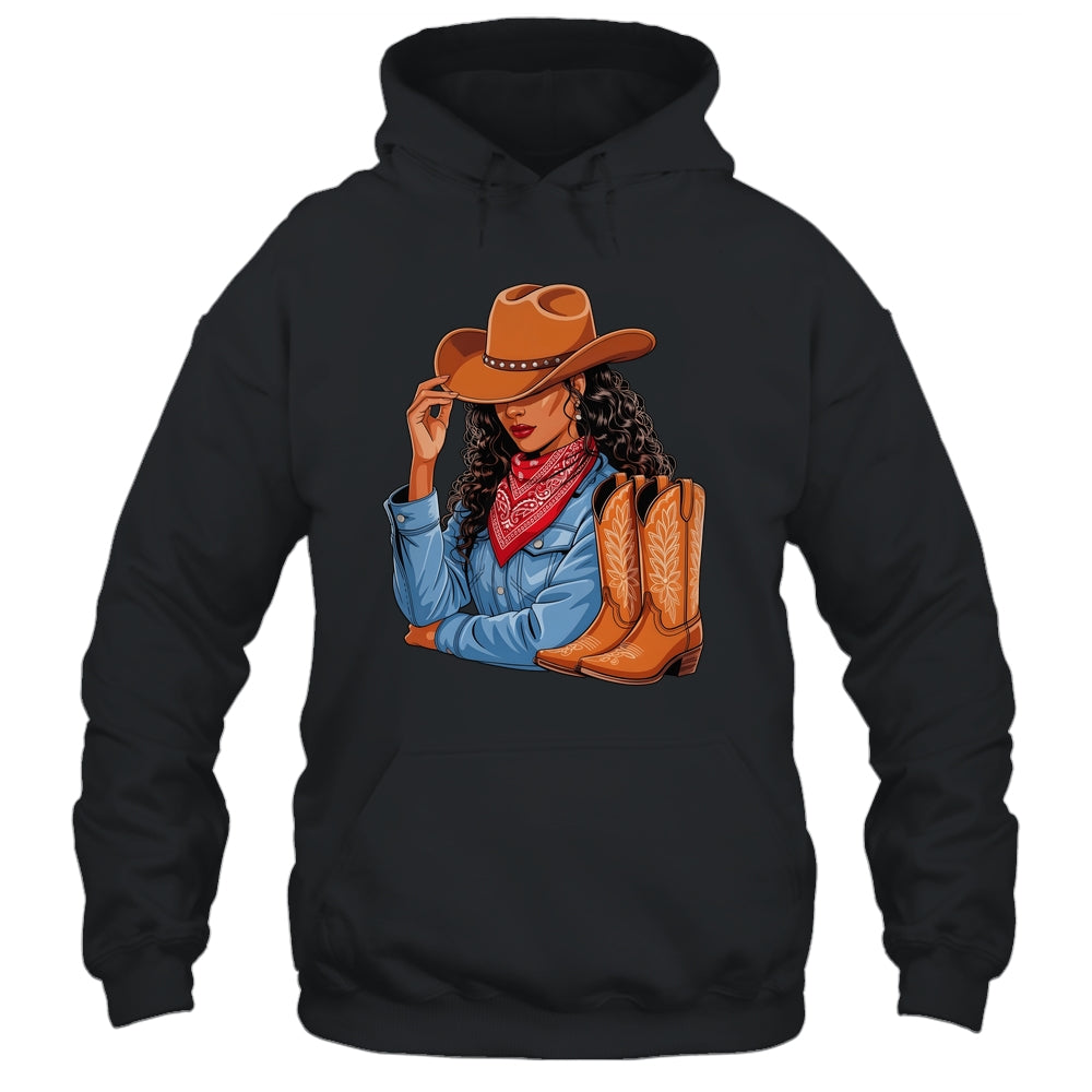 Cowgirl Western Boots Afro Western Melanin Black African Shirt & Tank Top | siriusteestore