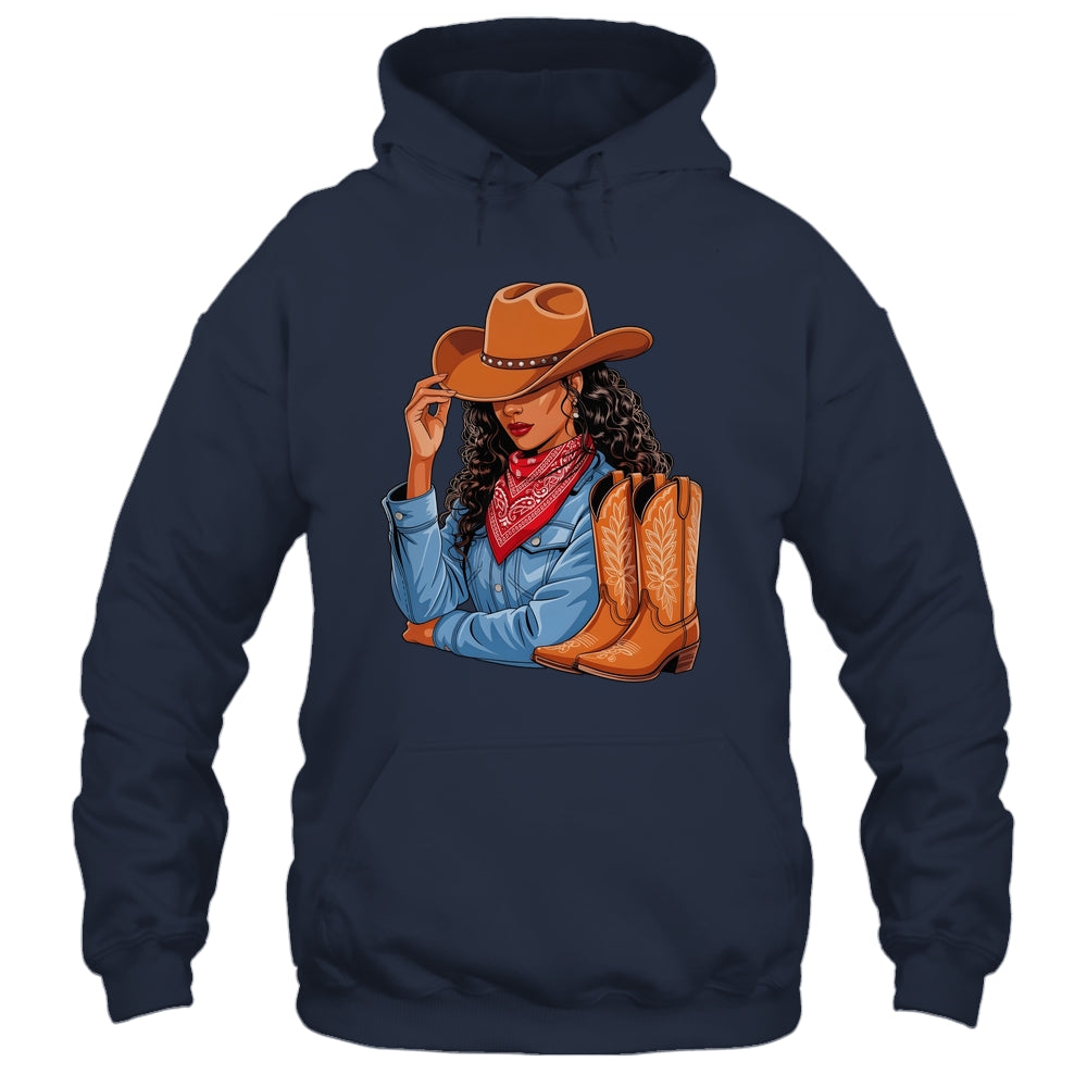 Cowgirl Western Boots Afro Western Melanin Black African Shirt & Tank Top | siriusteestore