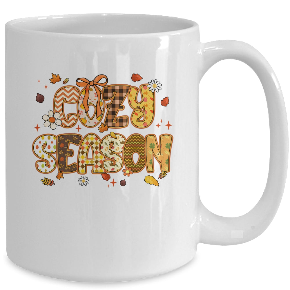 Cozy Season Preppy Fall Vibes Pumpkin Autumn Season Retro Mug | siriusteestore