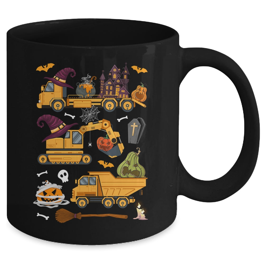 Crane Truck Construction Vehicle Halloween Pumpkin Boys Kids Mug | siriusteestore