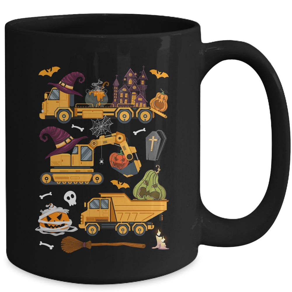 Crane Truck Construction Vehicle Halloween Pumpkin Boys Kids Mug | siriusteestore