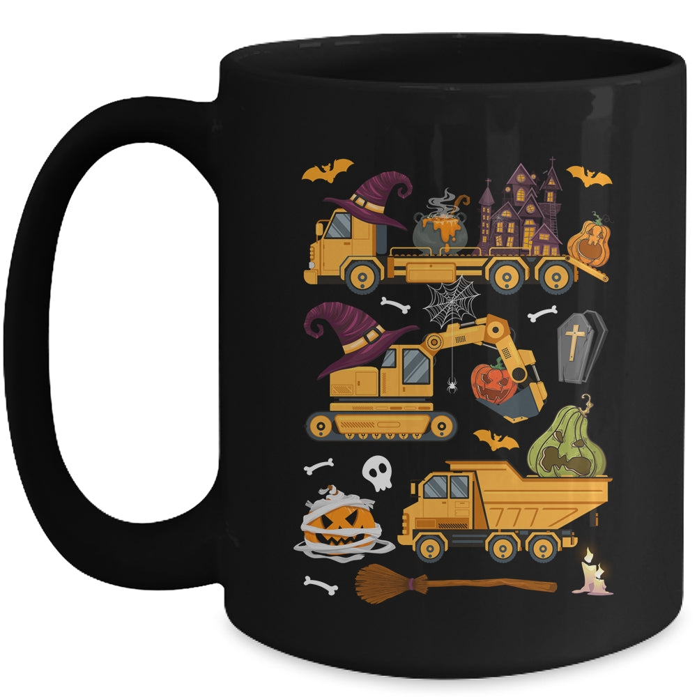 Crane Truck Construction Vehicle Halloween Pumpkin Boys Kids Mug | siriusteestore