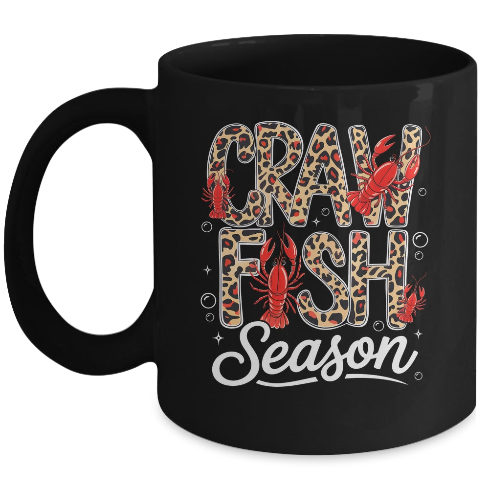 Crawfish Season Leopard Funny Crawfish Boil Lobster Cajun Mug | siriusteestore