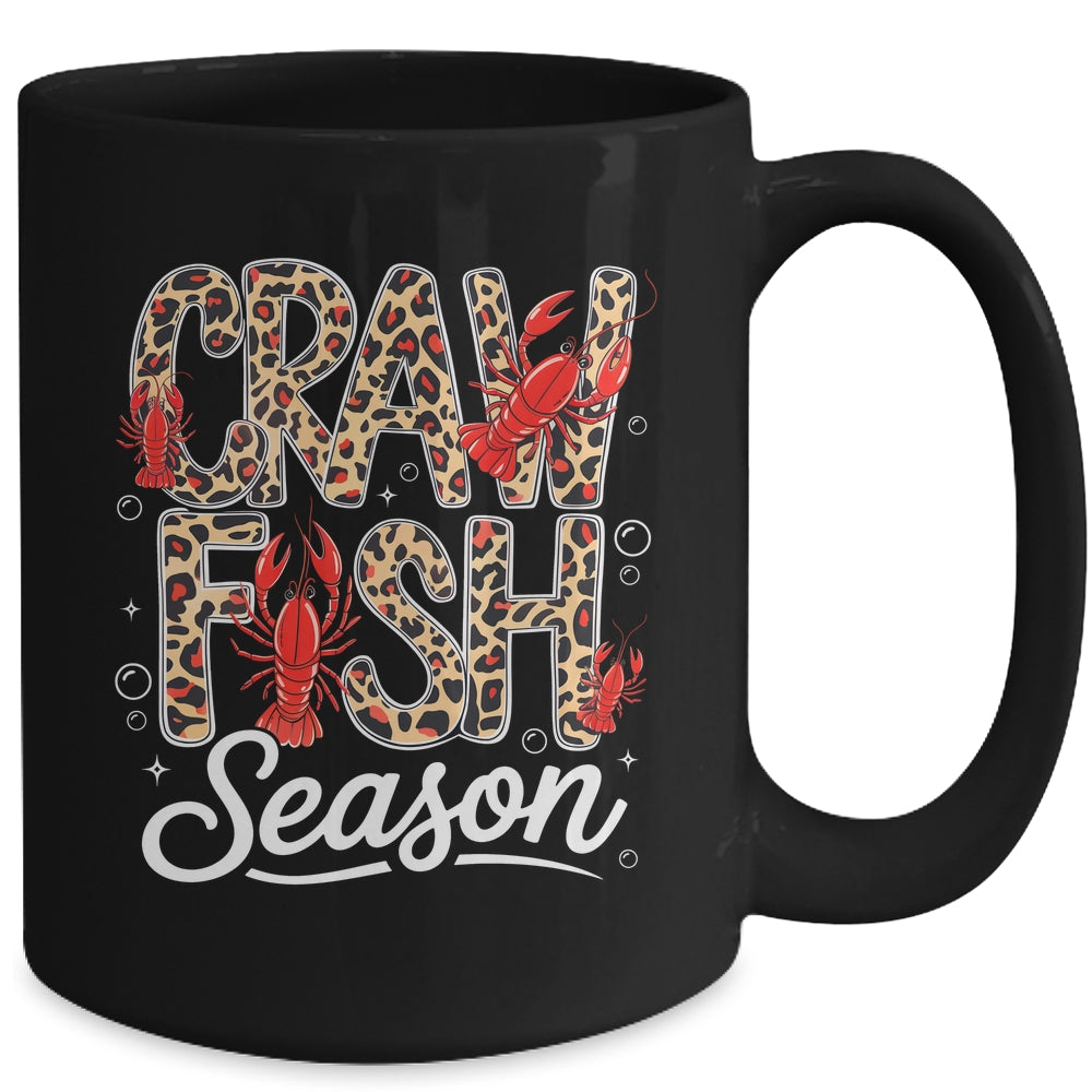 Crawfish Season Leopard Funny Crawfish Boil Lobster Cajun Mug | siriusteestore
