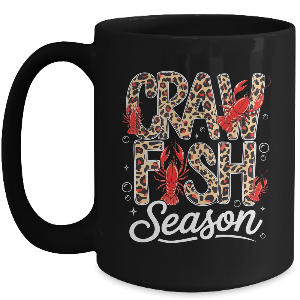 Crawfish Season Leopard Funny Crawfish Boil Lobster Cajun Mug | siriusteestore