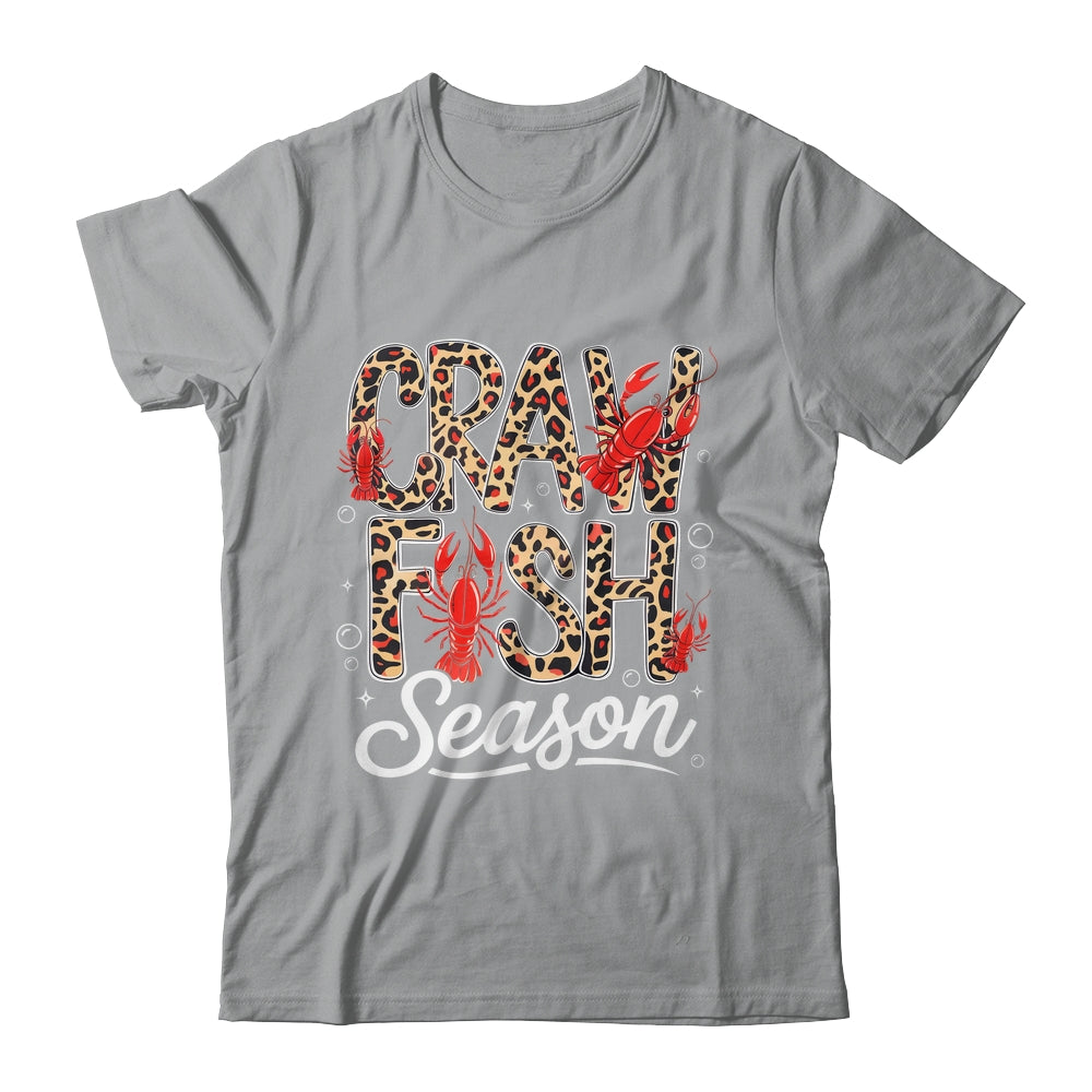 Crawfish Season Leopard Funny Crawfish Boil Lobster Cajun Shirt & Tank Top | siriusteestore