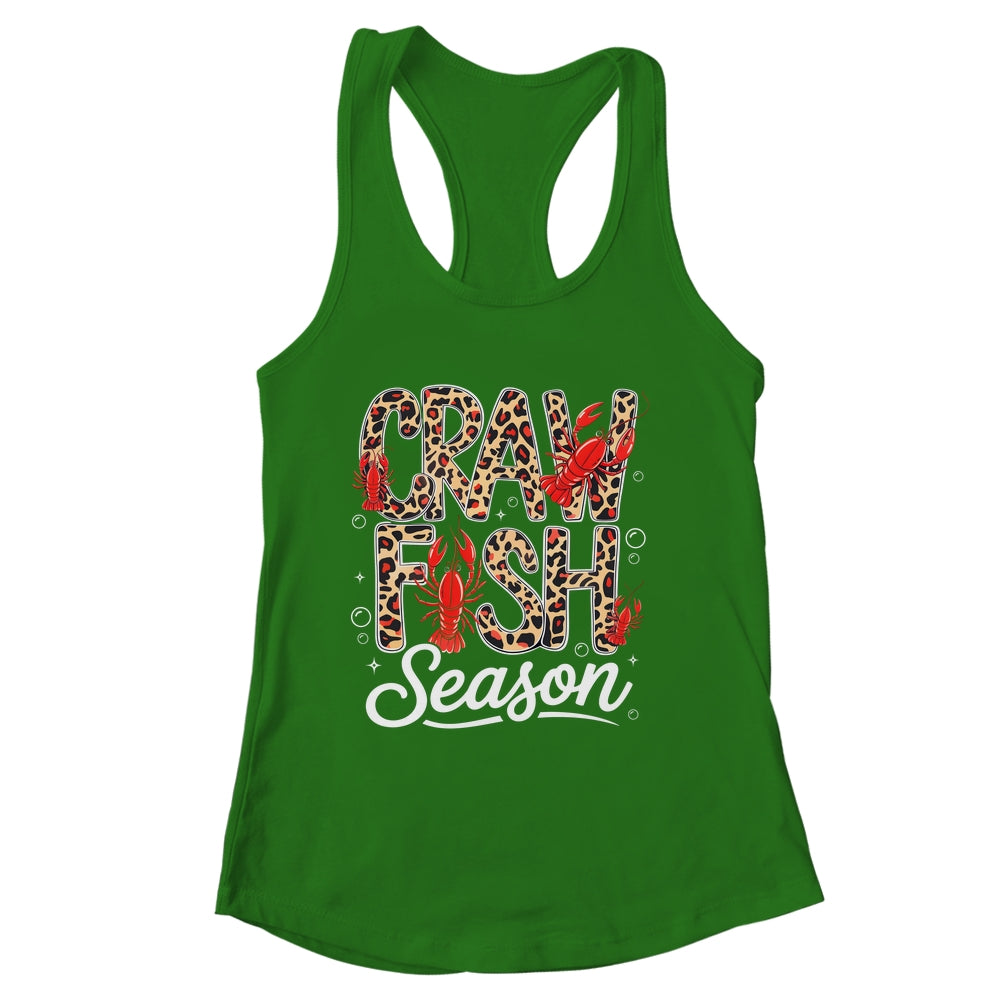 Crawfish Season Leopard Funny Crawfish Boil Lobster Cajun Shirt & Tank Top | siriusteestore
