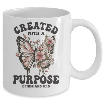 Created With A Purpose Boho Butterfly Christian Women Faith Mug | siriusteestore