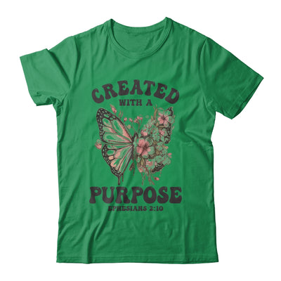 Created With A Purpose Boho Butterfly Christian Women Faith Shirt & Sweatshirt | siriusteestore