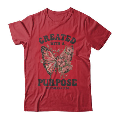 Created With A Purpose Boho Butterfly Christian Women Faith Shirt & Sweatshirt | siriusteestore