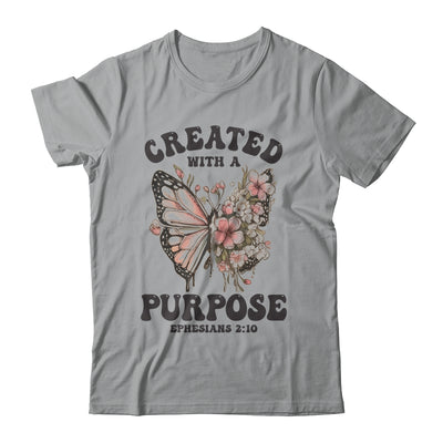 Created With A Purpose Boho Butterfly Christian Women Faith Shirt & Sweatshirt | siriusteestore