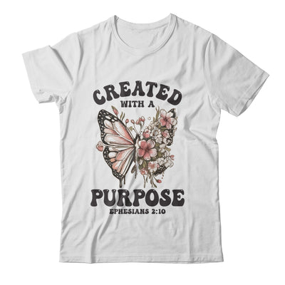 Created With A Purpose Boho Butterfly Christian Women Faith Shirt & Sweatshirt | siriusteestore