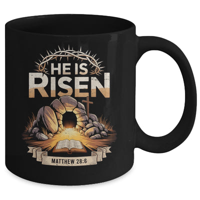Cross He Is Risen Jesus Religious Easter Christian Men Women Mug | siriusteestore