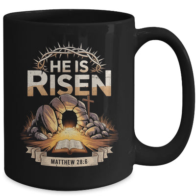 Cross He Is Risen Jesus Religious Easter Christian Men Women Mug | siriusteestore
