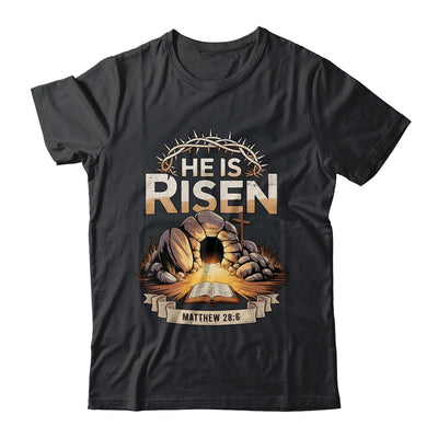 Cross He Is Risen Jesus Religious Easter Christian Men Women Shirt & Hoodie | siriusteestore