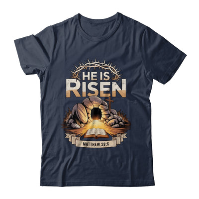 Cross He Is Risen Jesus Religious Easter Christian Men Women Shirt & Hoodie | siriusteestore