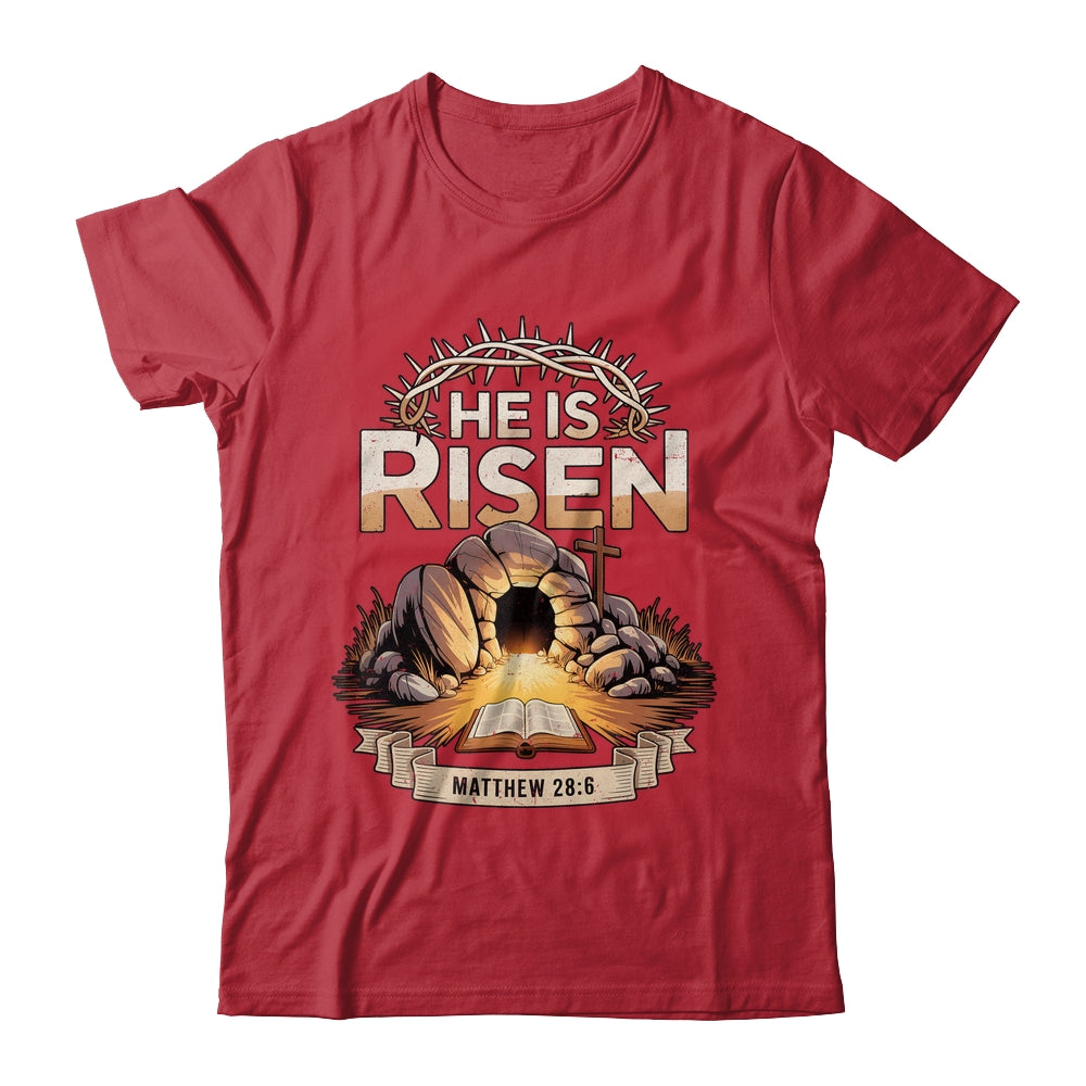 Cross He Is Risen Jesus Religious Easter Christian Men Women Shirt & Hoodie | siriusteestore