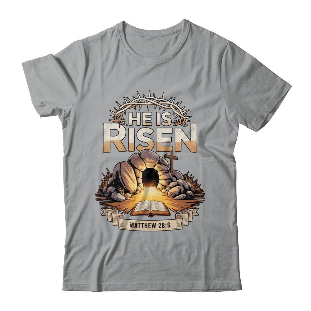 Cross He Is Risen Jesus Religious Easter Christian Men Women Shirt & Hoodie | siriusteestore