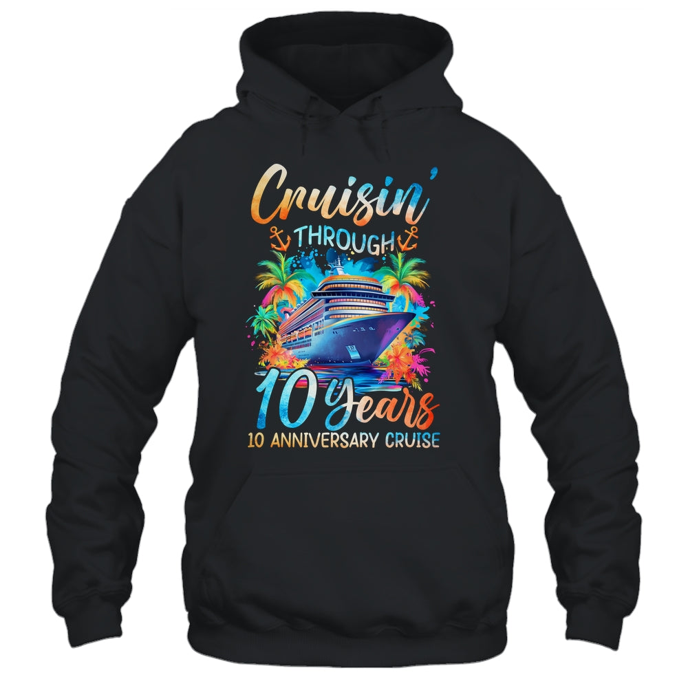 Cruisin Through 10 Years 10th Anniversary Cruise Trip Couple Shirt & Tank Top | siriusteestore