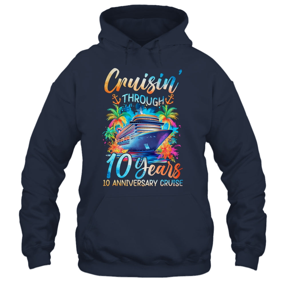 Cruisin Through 10 Years 10th Anniversary Cruise Trip Couple Shirt & Tank Top | siriusteestore