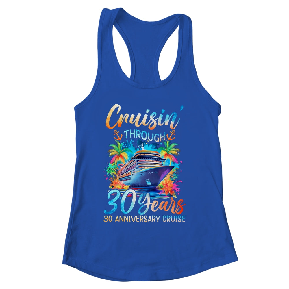 Cruisin Through 30 Years 30th Anniversary Cruise Trip Couple Shirt & Tank Top | siriusteestore