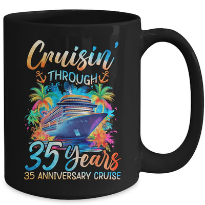 Cruisin Through 35 Years 35th Anniversary Cruise Trip Couple Mug | siriusteestore