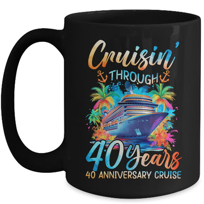 Cruisin Through 40 Years 40th Anniversary Cruise Trip Couple Mug | siriusteestore