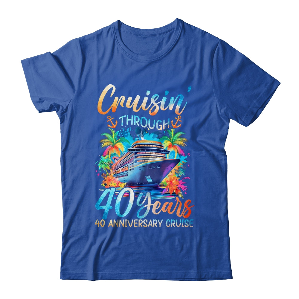 Cruisin Through 40 Years 40th Anniversary Cruise Trip Couple Shirt & Tank Top | siriusteestore