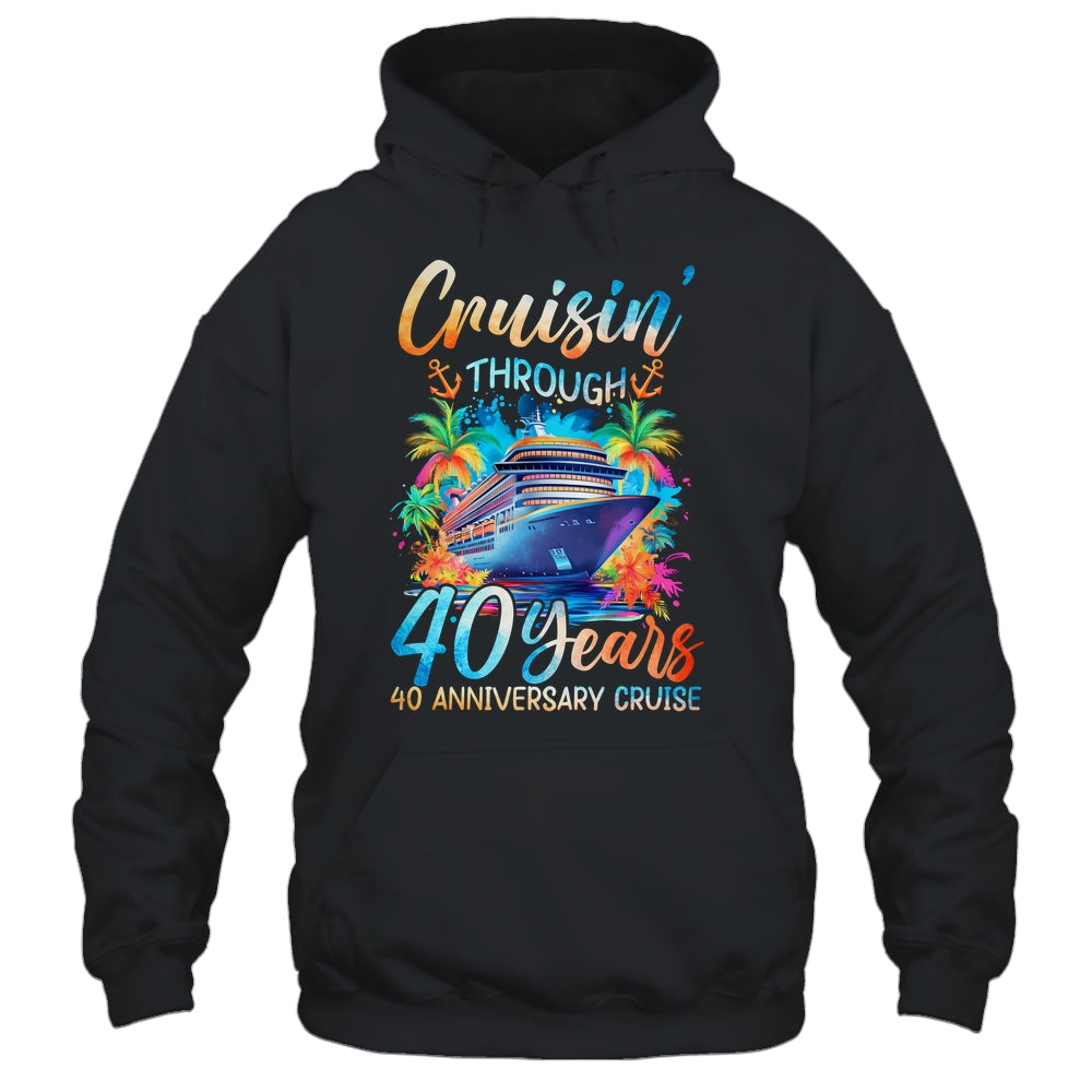 Cruisin Through 40 Years 40th Anniversary Cruise Trip Couple Shirt & Tank Top | siriusteestore