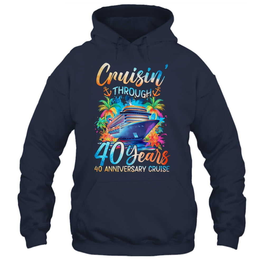 Cruisin Through 40 Years 40th Anniversary Cruise Trip Couple Shirt & Tank Top | siriusteestore