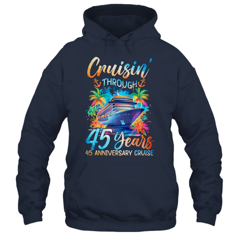 Cruisin Through 45 Years 45th Anniversary Cruise Trip Couple Shirt & Tank Top | siriusteestore