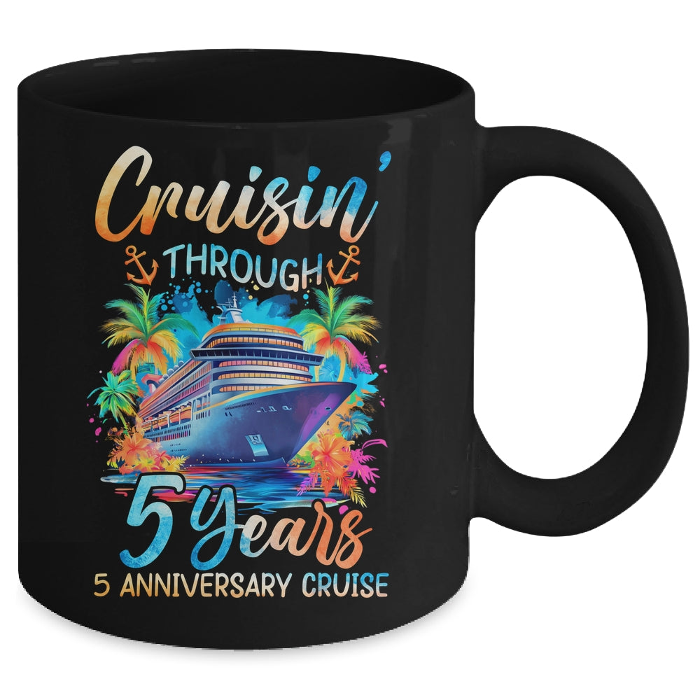 Cruisin Through 5 Years 5th Anniversary Cruise Trip Couple Mug | siriusteestore