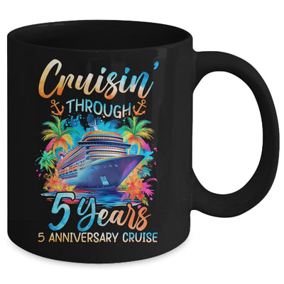 Cruisin Through 5 Years 5th Anniversary Cruise Trip Couple Mug | siriusteestore