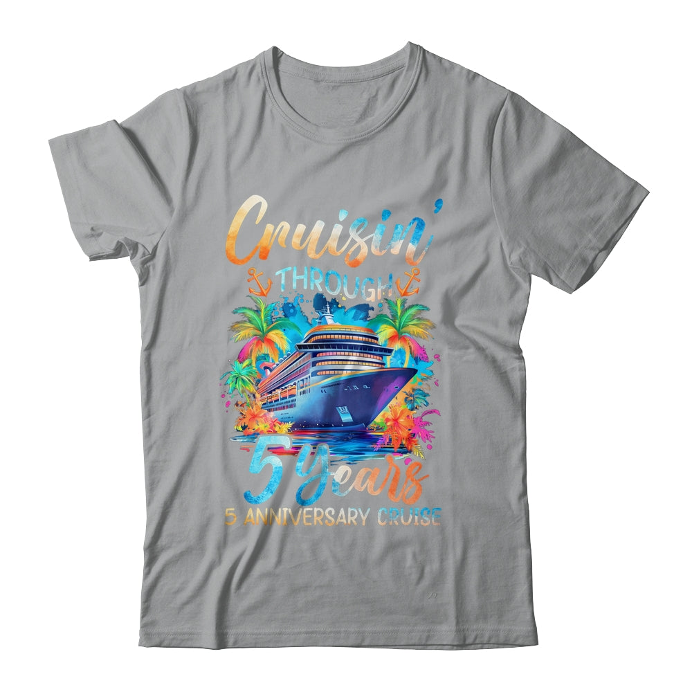 Cruisin Through 5 Years 5th Anniversary Cruise Trip Couple Shirt & Tank Top | siriusteestore