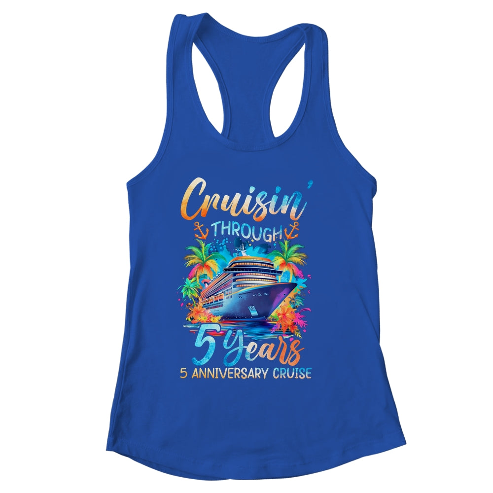 Cruisin Through 5 Years 5th Anniversary Cruise Trip Couple Shirt & Tank Top | siriusteestore