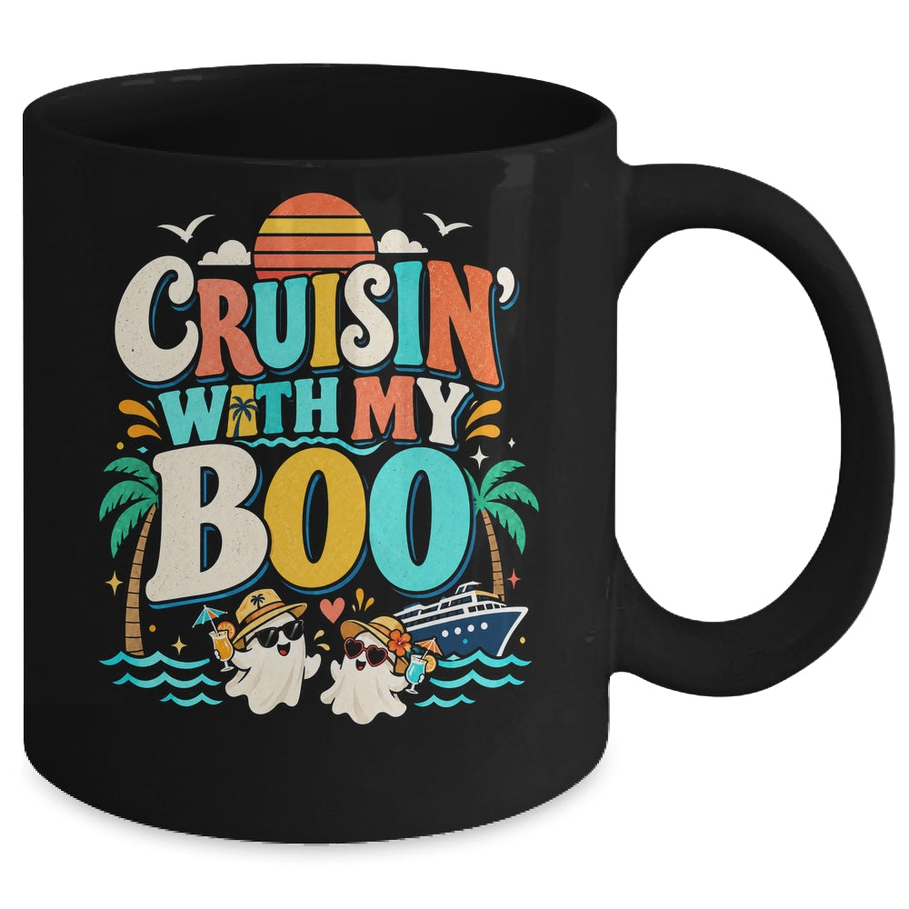 Cruisin' With My Boo Halloween Couples Trip Cruise Funny Mug | siriusteestore