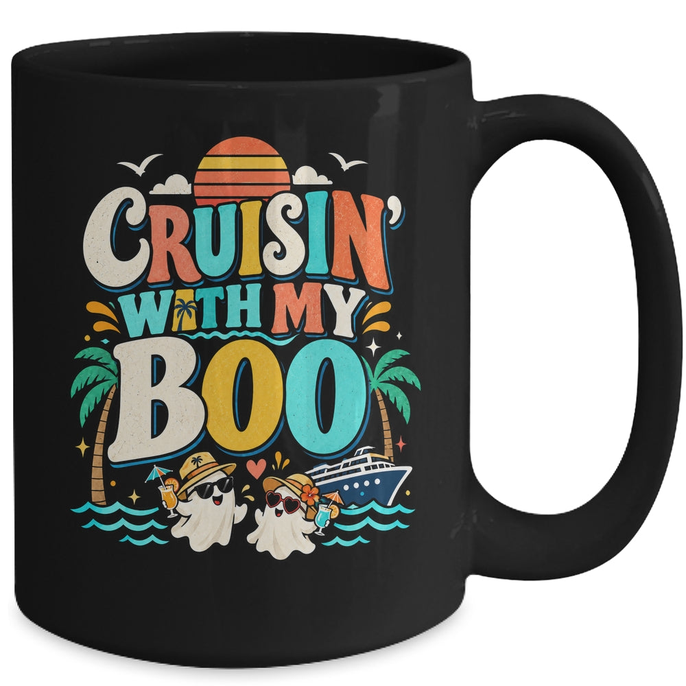 Cruisin' With My Boo Halloween Couples Trip Cruise Funny Mug | siriusteestore
