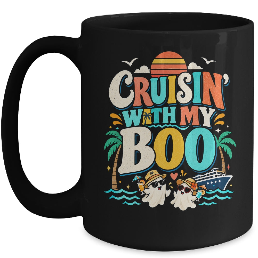Cruisin' With My Boo Halloween Couples Trip Cruise Funny Mug | siriusteestore